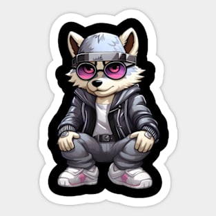 Hip pop dog husky Sticker